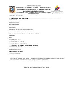 FORMULARIO PARA SOLICITAR LA RECUPERACION DE M. . . d
