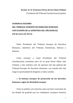 Excmo. Sr. D. Francisco P&eacute;rez de los Cobos Orihuel Presidente del