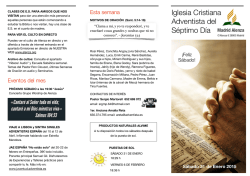 Boletin 31 de enero 2015 - Iglesia Adventista Madrid