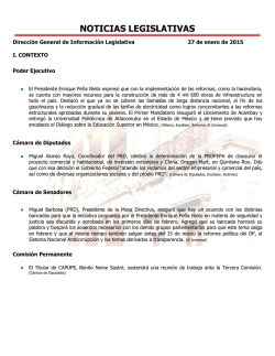 Noticias Legislativas 27/Ene/2015
