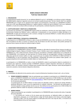 1 BASES LEGALES CONCURSO “CLIO San Valentín 2015”