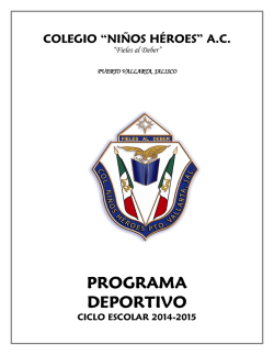 PROGRAMA DEPORTIVO - Colegio Niños Héroes