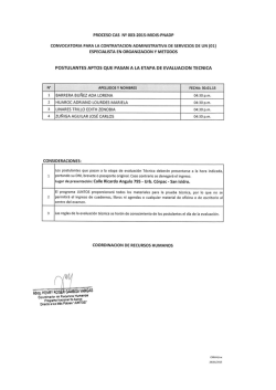 proceso cas n9 003-2015-midis-pnadp convocatoria para la