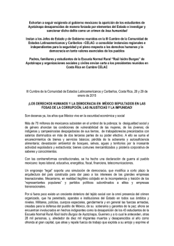 Carta a jefes en cumbre CELAC Costa Rica-enero2015