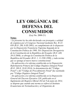 LEY ORGÁNICA DE DEFENSA DEL CONSUMIDOR