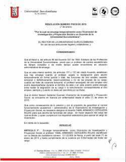 Resoluci&oacute;n N&uacute;mero P0018 de 2015