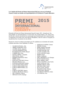 La 4ª edición del Premio de Pintura Internacional 2015 que convoca
