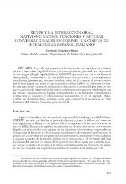SKYPE y LA INTERACCI&Oacute;N ORAL NATIVO/NO NATIVO
