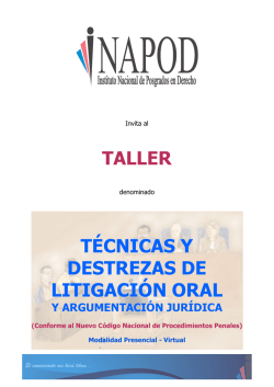 informes taller técnicas y destreza de litigación oral veracruz