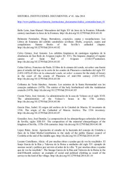 HISTORIA. INSTITUCIONES. DOCUMENTOS. n&ordm; 41. A&ntilde;o 2014 http