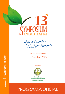 PROGRAMA OFICIAL - 13 symposium nacional de sanidad vegetal