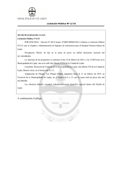 licitación pública 2/15 - Municipalidad de Luján
