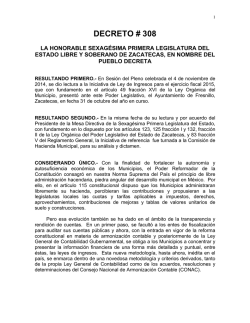 ley de ingresos del municipio de fresnillo, zacatecas para el