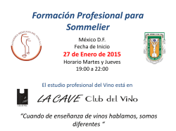 Formaci&oacute;n Profesional para Sommelier