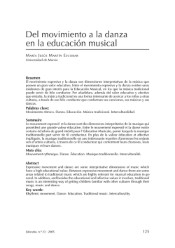 Del movimiento a la danza en la educaci&oacute;n musical