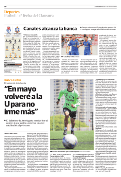 &ldquo;En mayo volver&eacute; a la U para no irme m&aacute;s&rdquo;