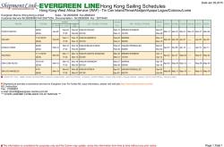Hong Kong Sailing Schedules