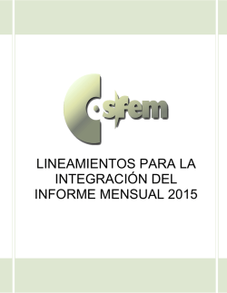 lineamientos para la integración del informe mensual 2015
