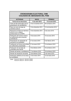 cronograma electoral cnm colegios de abogados del país