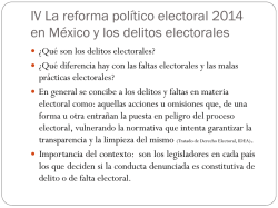 IV La reforma político electoral 2014 en México y los delitos