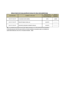 resultado de evaluaci&oacute;n de hoja de vida documentada