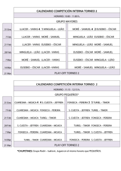 calendario competición interna torneo io