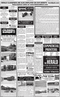 Classifieds - The Herald