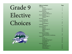 Grade 9 Electives Brochure