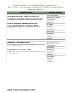 Deputy Minister Committee Mandates and Memberships / Les