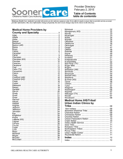 SoonerCare Provider Directory - The Oklahoma Health Care Authority