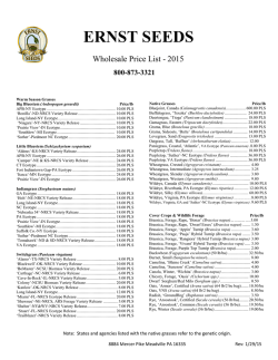 2015 Price List - Ernst Conservation Seeds