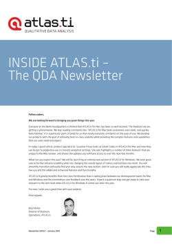 INSIDE ATLAS.ti – The QDA Newsletter