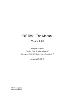 QF-Test - The Manual