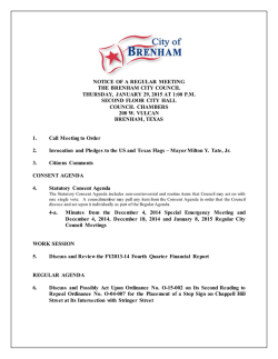 Agenda - City of Brenham