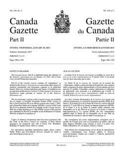 Canada Gazette, Part II