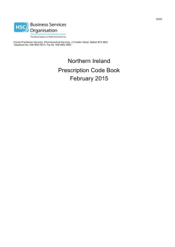 Northern Ireland Prescription Code Book February 2015