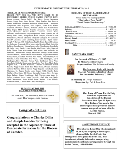 current weekly bulletin - Our Lady of Peace Parish