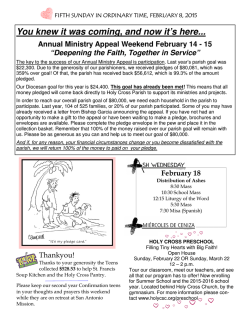 Weekly Bulletin - Holy Cross Catholic Church