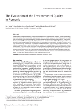 The Evaluation of the Environmental Quality in Romania