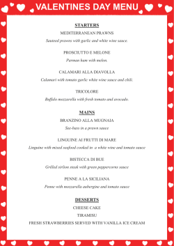 valentines menu