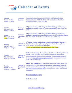 DMRC Calendar of Events
