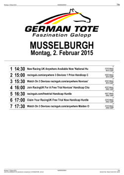 MUSSELBURGH - German Tote
