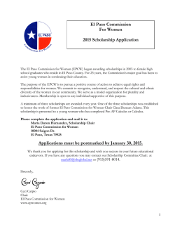 Scholarship Application - El Paso Commision for Women