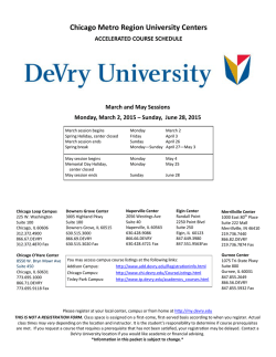 DeVry Regional Schedule
