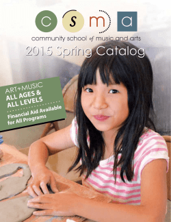 Download Fall Catalog - Community School of Music and Arts