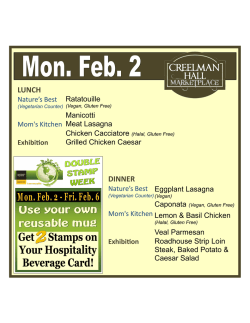 Creelman Hall Menu