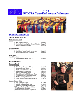 2014 SCDCTA Year-End Award Winners