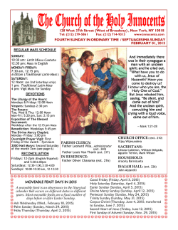 Weekly Bulletin - The Church of the Holy Innocents