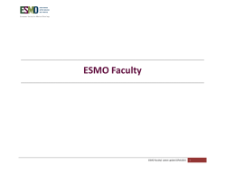 ESMO Faculty 2015 - European Society for Medical Oncology