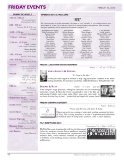 FRIDAY EVENTS - Los Angeles Religious Education Congress